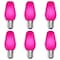 Luxrite C7 LED Pink Light Bulbs for String Lights 0.5W Enclosed Fixture Rated E12 Candelabra Base, 6PK LR21754-6PK - alternate 1